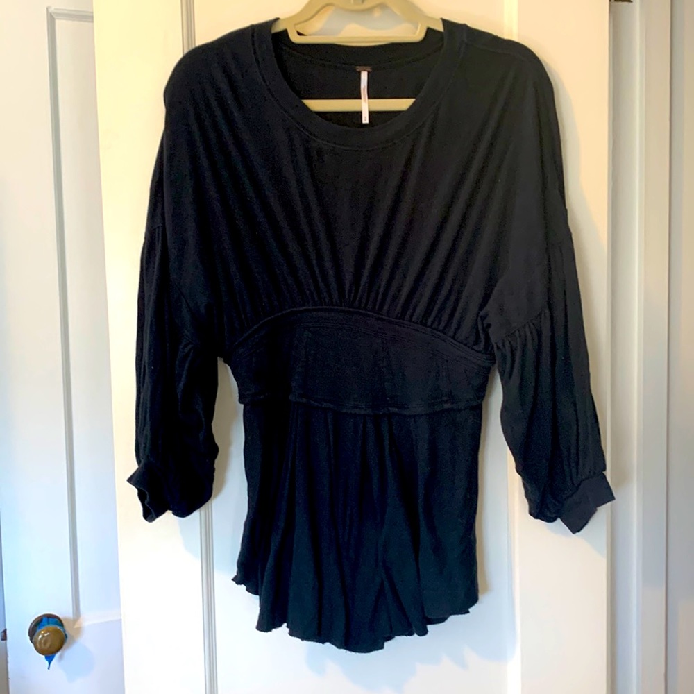 Free People Black Long-sleeved tunic top